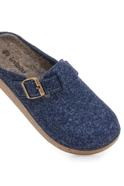 Donna INBLU Ciabatte blu in feltro con fibbia decorativa 27 ED