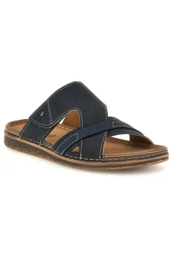 Uomo JERPOINT Ciabatte blu in pelle 10104BESY