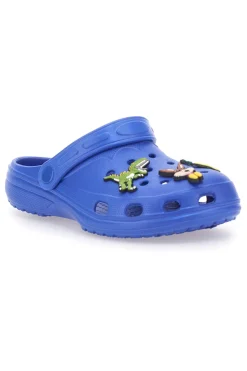 2T2L Ciabatte Clog blu con applicazioni dinosauri 726