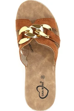 GAIA MANIA Ciabatte con Zeppa 106 Cognac Hot