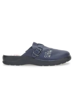 Uomo MR CHEF Ciabatte da Lavoro 8015 Blu Vera Pelle