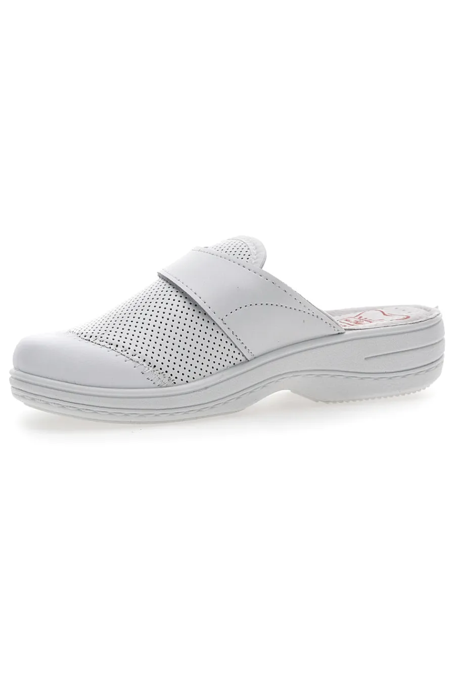 MRS CHEF Ciabatte Da Lavoro Vera Pelle Bianche 1568 BIANCO Outlet