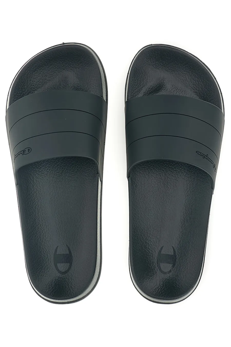 Uomo CHAMPION Ciabatte da piscina nero con fascia logata All American Box Slide