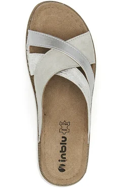 INBLU Ciabatte con Sottopiede in Pelle 45 CN GHIACCIO Outlet