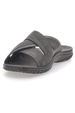 Uomo INBLU Ciabatte grigie con fasce incrociate comfort 10FN
