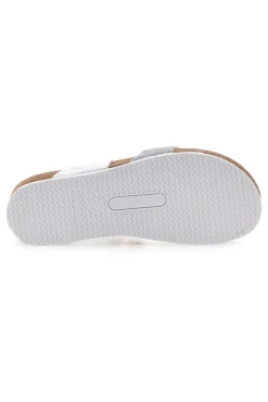 PITTARELLO ECO Ciabatte Infradito Bianche e Argento con Sottopiede in Pelle 293A311SR Online
