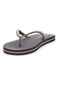 CHAMPION Ciabatte Infradito in Gomma nere con Glitter Sparkling Clearance