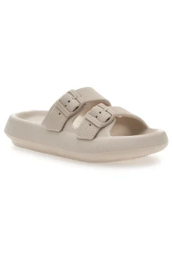 2T2L Ciabatte in gomma bianche con doppio cinturino e fibbie regolabili ILY02 BIANCO Clearance