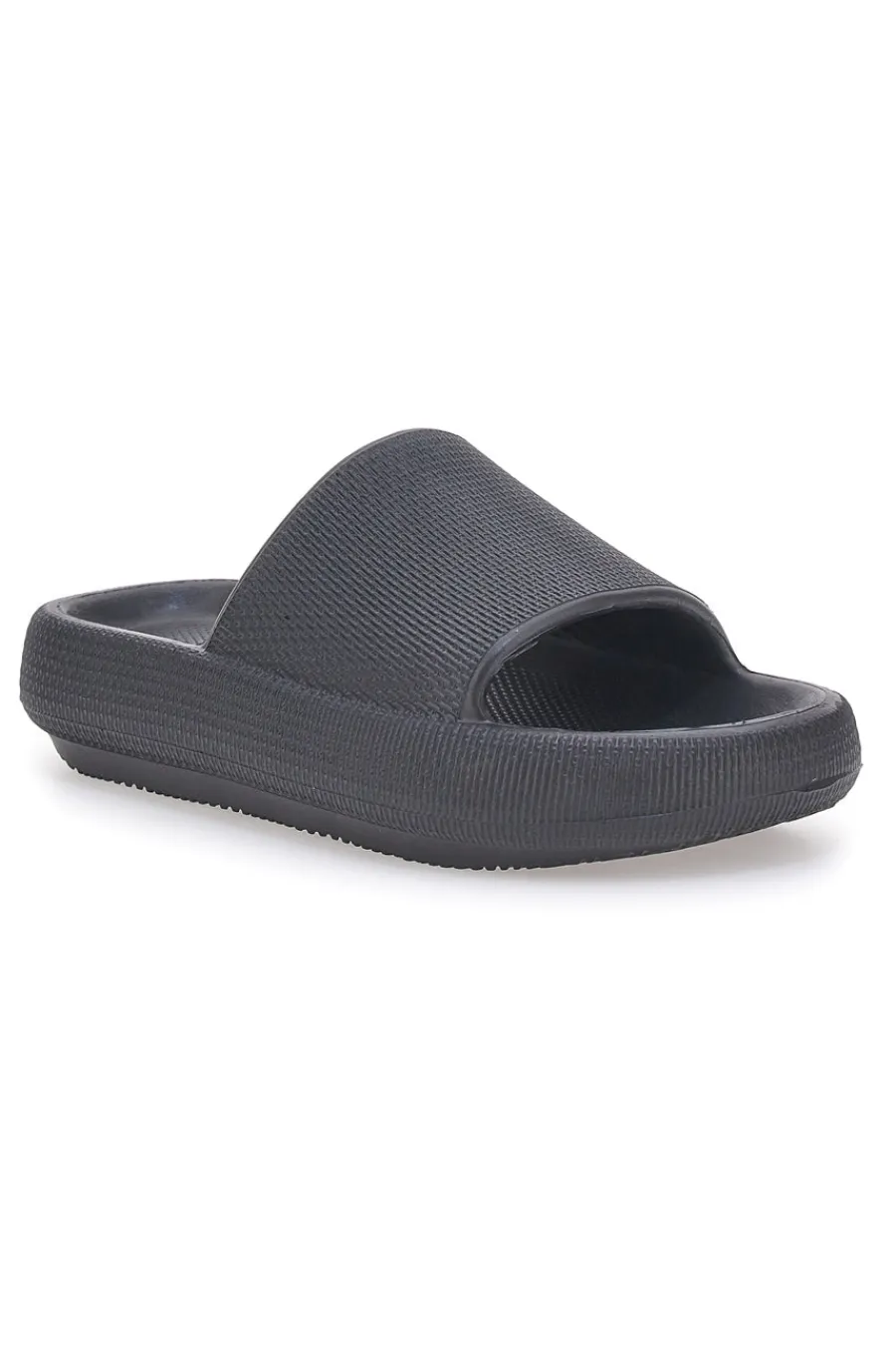 2T2L Ciabatte in gomma nere con fascia piena design minimal NERO Hot