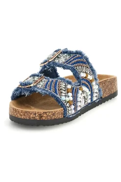 ME u0026 ME Ciabatte Jeans con strass e doppia fibbia Me & me 15613 Clearance