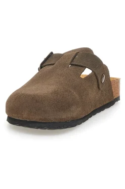 PITTARELLO TIERRA Ciabatte scuro con fibbia in vera pelle PittarelloTierra 3A013PR MARRONE Outlet