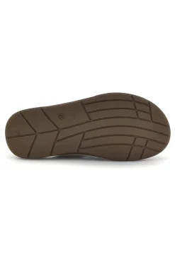 Uomo JERPOINT Ciabatte marroni con sottopiede in pelle 7802SKPS
