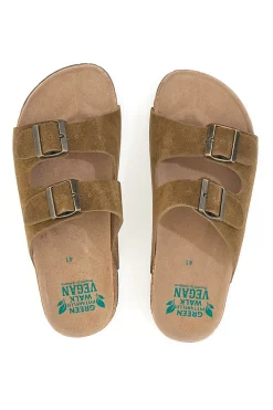 Uomo PITTARELLO GREEN WALK Ciabatte marroni doppia fibbia suola antiscivolo vegan 335CF038S