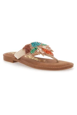 FUN BEACH Ciabatte Marroni Infradito con Perline 468 BEIGE Outlet