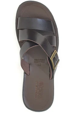 Uomo PITTARELLO SUN Ciabatte Marroni in pelle e cuoio 10