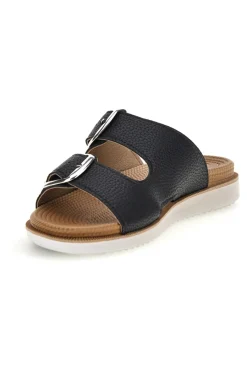 INBLU Ciabatte nere con doppia fibbia 03 PR NERO New