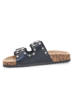 ME u0026 ME Ciabatte nere con doppia fibbia e borchie Me & Me 14320 NERO New