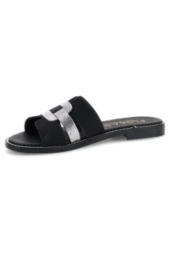 PLOCADI Ciabatte nere con inserti metallizzati MAT12 Clearance