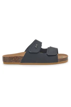 Uomo BIO UP Ciabatte Nere con Soletta in Vera Pelle 1913