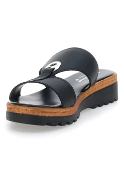 PITTARELLO Ciabatte Nere con Tomaia in Pelle e Platform Made in Italy 2070811 Outlet