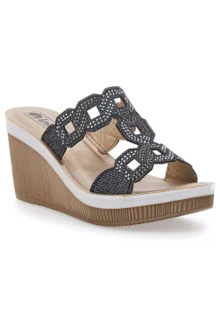 INBLU Ciabatte Nere Con Zeppa e Strass 34 As NERO Online