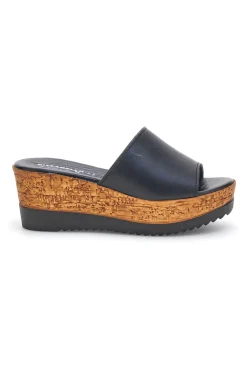 PITTARELLO Ciabatte Nere con zeppa in vera pelle Made in Italy 233170428 Discount