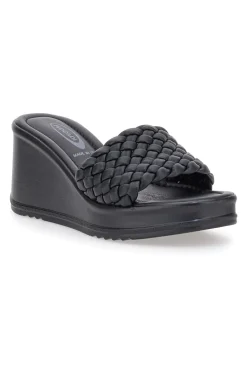 PLOCADI Ciabatte Nere Con Zeppa 18009 SCHWARZ