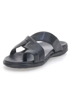 Uomo JERPOINT Ciabatte Nere da uomo con doppia fascia e fibbia 81025