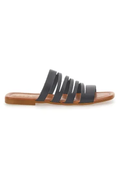 PRIMA RIGA Ciabatte Nere Flat Con Tomaia in Pelle Made in Italy 31 Best