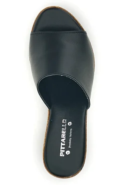 PITTARELLO Ciabatte nere in pelle con zeppa 28004525 Online