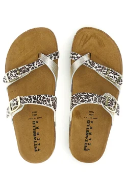 PITTARELLO TIERRA Ciabatte oro stampa animalier 335A312SR New