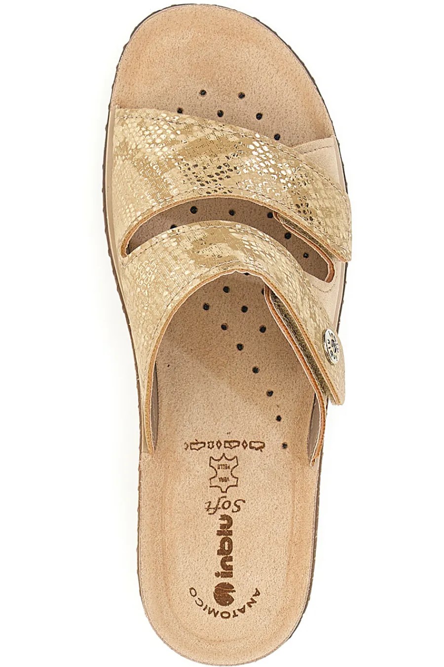 INBLU Ciabatte Sabbia Con Zeppa e Strappo in Velcro 2678 Clearance