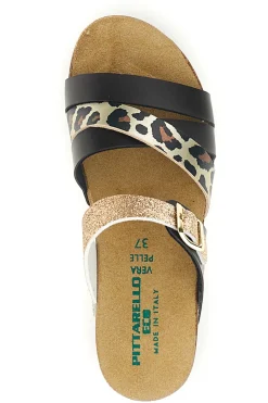PITTARELLO ECO Ciabatte testa di moro con dettagli animalier e oro glitterato 293A410SR LEOPARD GOLD Discount