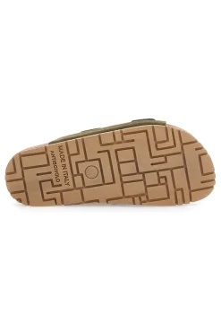PITTARELLO GREEN WALK Ciabatte verdi oliva doppia fibbia suola antiscivolo vegan 335CF20631S VERDE New