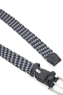 BASILE Cintura intrecciata nera e grigia elastica taglia unica BA1346/ELASTICO