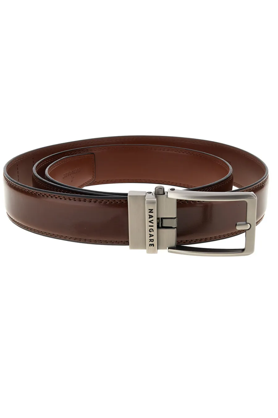 COTTON BELT Cintura marrone in pelle con fibbia in metallo Navigare A3876-35
