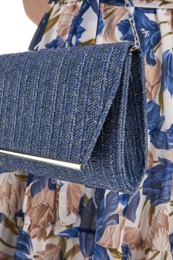 Donna COVERI Clutch Elegante in Tessuto Color Denim Collection 0189