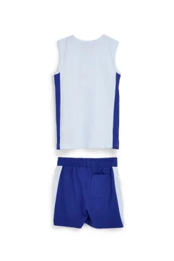 PITT KIDS Completo canotta + pantaloni blu e azzurro Pt-b-se-903