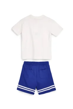 PITT KIDS Completo t-shirt + pantaloni blu e bianco Pt-b-t-909