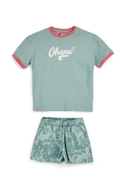 PITT KIDS Completo verde con t-shirt e shorts PT-G-SE-9002