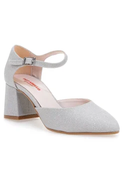 PITTARELLO ROMANTIC Décolleté Argento Con Tacco a Blocco 2781 Sale