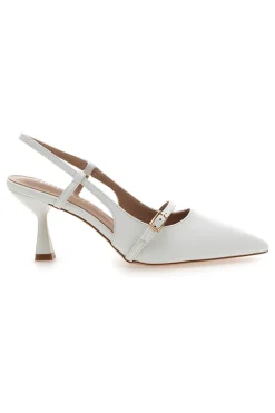 FIRST LADY Décolleté bianche slingback con cinturino P652 BIANCO Outlet