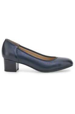 PRIMA RIGA Décolleté blu in vera pelle con tacco basso 11720LIDY Hot