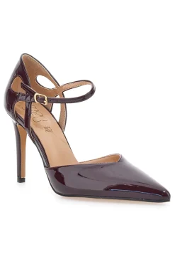 MON DIEU Décolleté bordeaux in vernice con cinturino e tacco alto 1926Q266 Outlet