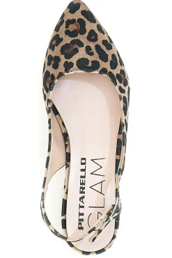 PITTARELLO GLAM Décolleté da donna leopardato con cinturino slingback 83 BEIGE Sale