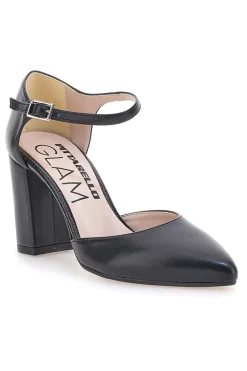 PITTARELLO GLAM Décolleté Nere Con Cinturino e Tacco a Blocco 2615 Sale