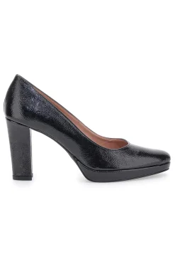 PITTARELLO GLAM Décolleté Nere Effetto Lucido con Tacco Largo 1043PY SCHWARZ Outlet