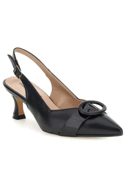FRANCESCA GRITTI Décolleté nere in vera pelle con fibbia decorativa P0501 NERO Clearance