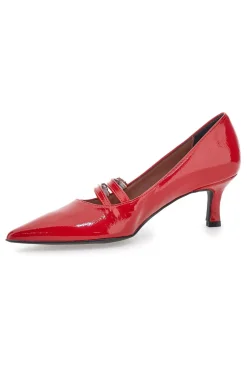 PITTARELLO GLAM Décolleté rosse con tacco basso e doppia cinturina 54R ROSSO Best