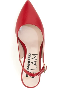 PITTARELLO GLAM Décolleté Rosse Slingback con Tacco Medio 21 ROSSO Hot